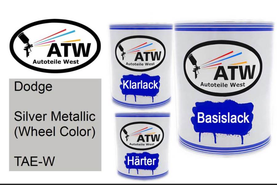 Dodge, Silver Metallic (Wheel Color), TAE-W: 1L Lackdose + 1L Klarlack + 500ml Härter - Set, von ATW Autoteile West.